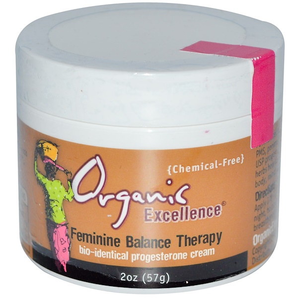Organic Excellence, Feminine Balance Therapy, Bio-Identical Progesterone Cream, 2 oz (57 g) (Discontinued Item) 