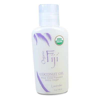 Organic Fiji 有機原油,冷壓椰子油,薰衣草,3盎司(89毫升)