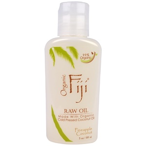 Organic Fiji, Organic Raw Oil, Cold Pressed Coconut Oil, Pineapple Coconut, 3 oz (89 ml)