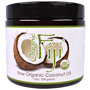 Organic Fiji, Органическое сырое  кокосовое масло, 13 унции(390 г)