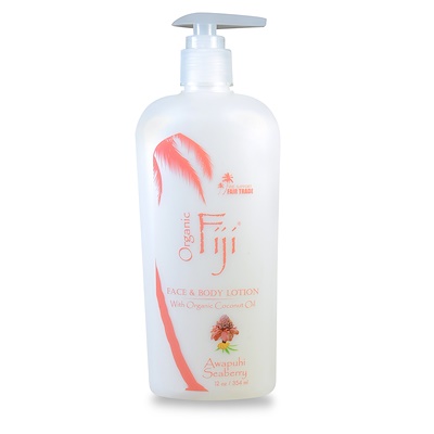Organic Fiji 面部和身體乳液,含有機椰子油,Awapuhi Seaberry,12盎司(354毫升)