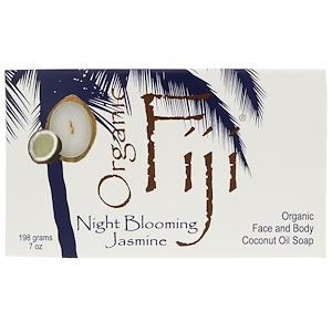 Organic Fiji, Органическое мыло для лица и тела с кокосовым маслом, ночной цветущий жасмин, 7 унций (198 г)