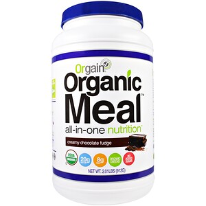 Отзывы о Оргаин, Organic Meal, All-In-One Nutrition, Creamy Chocolate Fudge, 2.01 lbs (912 g)