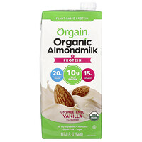Organic Almondmilk + Protein, Plant-Based, Unsweetened Vanilla, 32