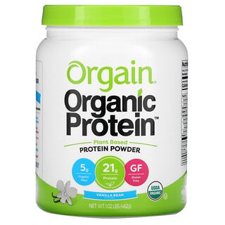 Orgain, Organic Protein Powder, Plant Based, Vanilla Bean, 1.02 lb (462 g)