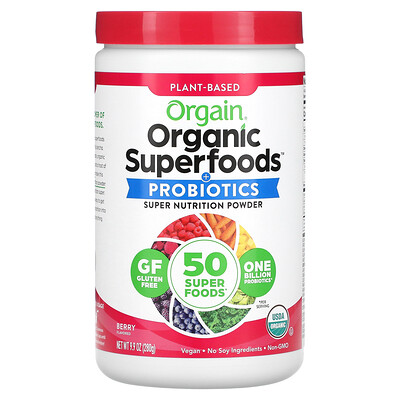 

Orgain Organic Superfoods + Probiotics Super Nutrition Powder Berry 9.9 oz (280 g)