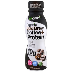 Orgain, Органическое капельное кофе + протеин, замороженный кофе, 340 мл (11,5 жид. ун.)