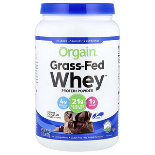 Orgain, Grass-Fed Whey™, Proteína en polvo de Whey™, Ganadería cremosa de chocolate, 828 g (1,82 lb)