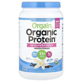 Orgain, Organic Protein™ más 50 superalimentos en polvo, Vaina de vainilla, 918 g (2,02 lb)