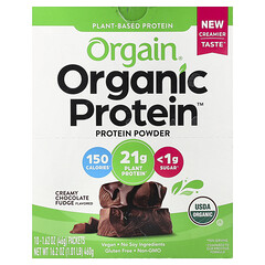 Organic Protein™ у порошку, рослинна, вершкова шоколадна помадка, 10 пакетиків по 46 г