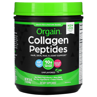 Купить Orgain Collagen Peptides, Unflavored, 16 oz (454 g)