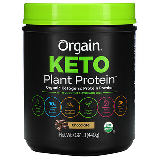 Orgain, 生酮，有機植物蛋白質粉，巧克力味，0.97 磅（440 克）