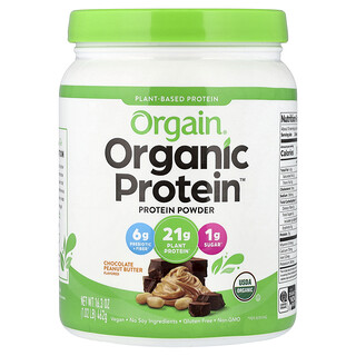 Orgain, 有机蛋白质™粉，植物基，巧克力花生酱，1.02 磅（462 克）