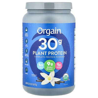 Product Image for Orgain, Complete Plant Protein Powder, Vanilla, 2.01 lb (912 g)