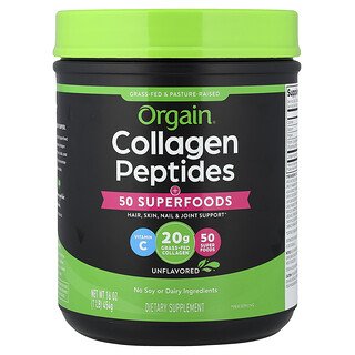 Orgain, Kollagenpeptide, plus 50 Superfoods, geschmacksneutral, 454 g (1 lb.)