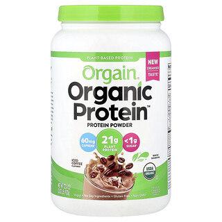 Orgain, Organic Protein™ en polvo, De origen vegetal, Café helado, 920 g (2,03 lb)