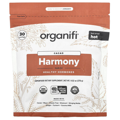 Product Image for Organifi, Harmony, Cacao, 9.52 oz (270 g)