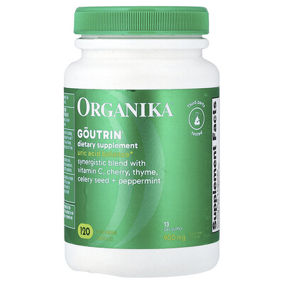 Organika, Goutrin® con fruto de cereza en polvo, 120 cápsulas vegetales