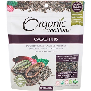 Отзывы о Organic Traditions, Cacao Nibs, 8 oz (227 g)