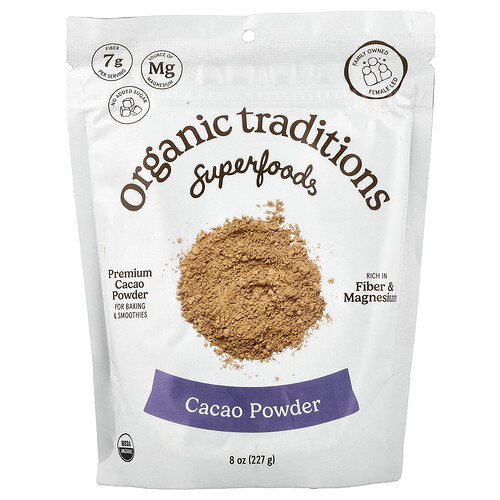 Organic Traditions, Superfoods, Cacao Powder, 8 oz (227 g)