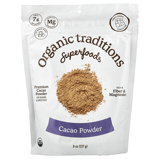 Organic Traditions, Superfoods, Cacao Powder, 227 g (8 oz)
