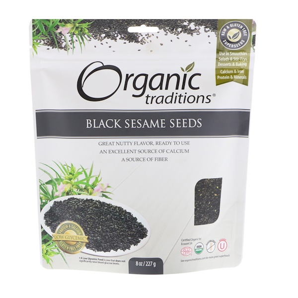 Organic Traditions, Schwarzer Sesam, 227 g