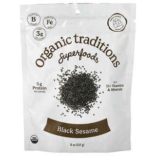 Organic Traditions, Superfoods, Sésamo negro, 227 g (8 oz)