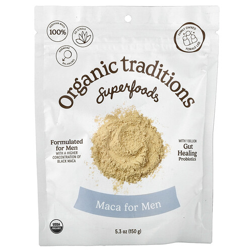 Organic Traditions Maca for Men with Probiotics, 5.3 oz (150 g)