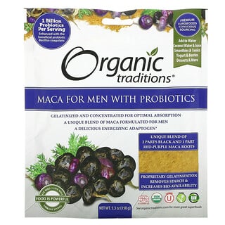 Organic Traditions, Maca For Men With Probiotics, 5.3 oz (150 g)