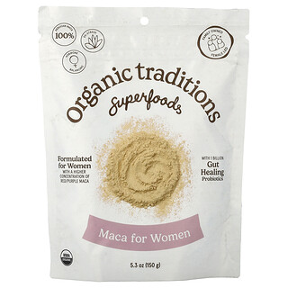 Organic Traditions, Superalimente, maca pentru femei, 150 g
