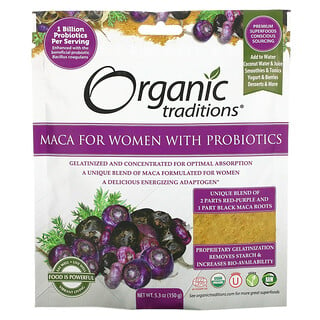 Organic Traditions, 女性专用玛卡（含益生菌），5.3 盎司（150 克）