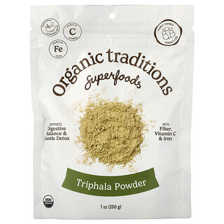Organic Traditions, Superfoods, Triphala Powder, Triphala-Pulver, 200 g (7 oz.)