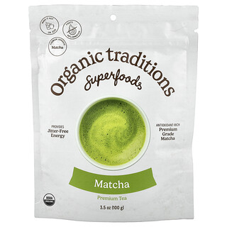 Organic Traditions, प्रीमियम माचा चाय, 3.5 oz