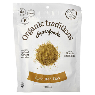 Organic Traditions, Superfoods, Sprouted Flax, 8 oz (227 g)