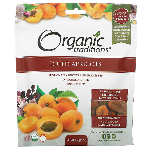 Organic Traditions, 杏乾，8 盎司（227 克）