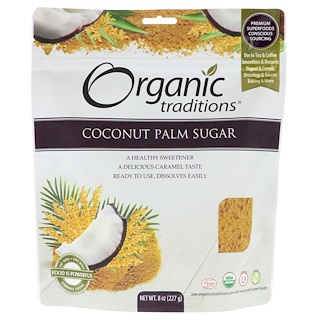 Organic Traditions, Кокосовый (пальмовый) сахар, 8 унций (227 г)
