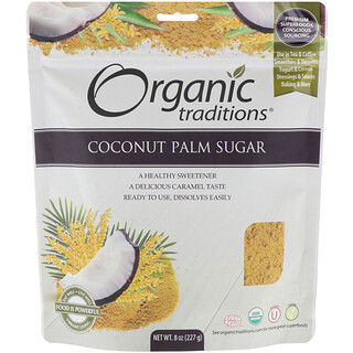 Organic Traditions, 椰子棕榈糖，8 盎司（227 克）