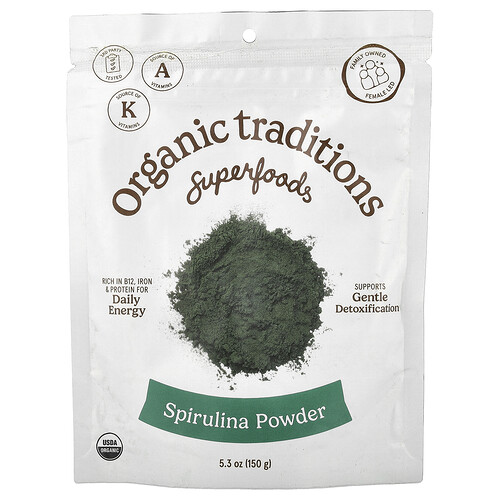 Organic Traditions, Superfoods, Spirulina Powder, 5.3 oz (150 g)