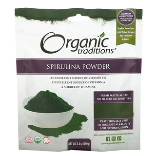 Organic Traditions, 螺旋藻粉，5.3 盎司（150 克）