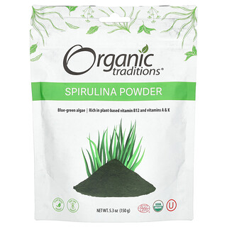 Organic Traditions, Spirulina Powder, 5.3 oz (150 g)