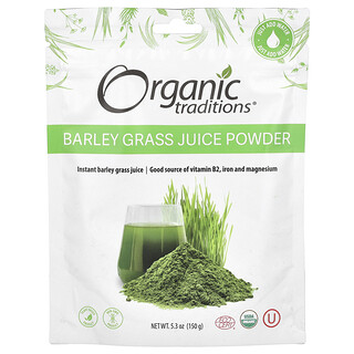 Organic Traditions, порошок із соку трав ячменю, 150 г (5,3 унції)