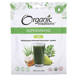 Organic Traditions, Supergreens, pere, 3,5 oz (100 g)
