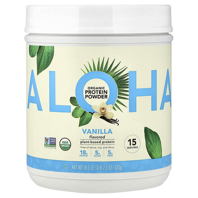 Aloha Organic Protein Powder Vanilla 1 lb 25 oz 525 g