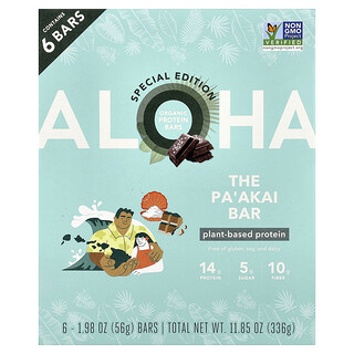 Aloha, Organic Protein Bars, The Pa'akai Bar, 6 Bars, 56 g (1.98 oz) Each