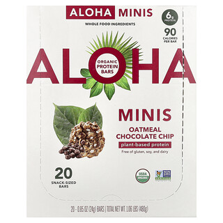 Aloha, Organic Protein Mini Bars, Oatmeal Chocolate Chip, 20 Bars, 24 g (0.85 oz) Each