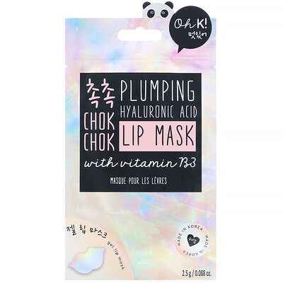 Oh K! Chok Chok, Plumping, Hyaluronic Acid Lip Mask, 1 Gel Lip Mask, 0.088 oz (2.5 g)