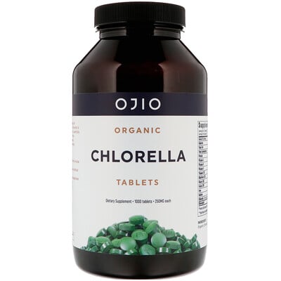 Ojio Organic Chlorella Tablets, 250 mg, 1000 Tablets