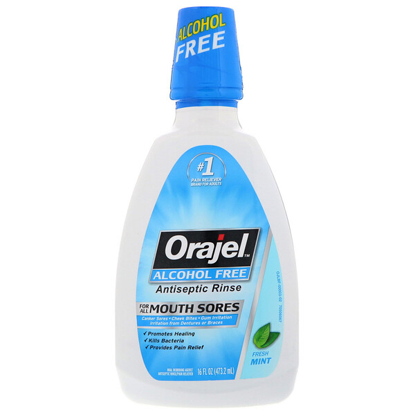 Orajel, Antiseptic Rinse, For All Mouth Sores, Alcohol ...
