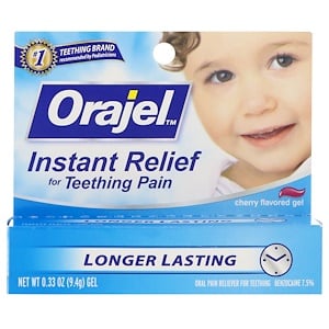 Отзывы о Orajel, Instant Relief For Teething Pain, Gel, Cherry Flavored, 0.33 oz (9.4 g)