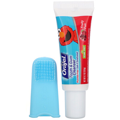 Orajel Elmo Tooth & Gum Cleanser, Fluoride-Free, 3-24 Months, Fruity Fun, 0.7 oz (19.8 g)